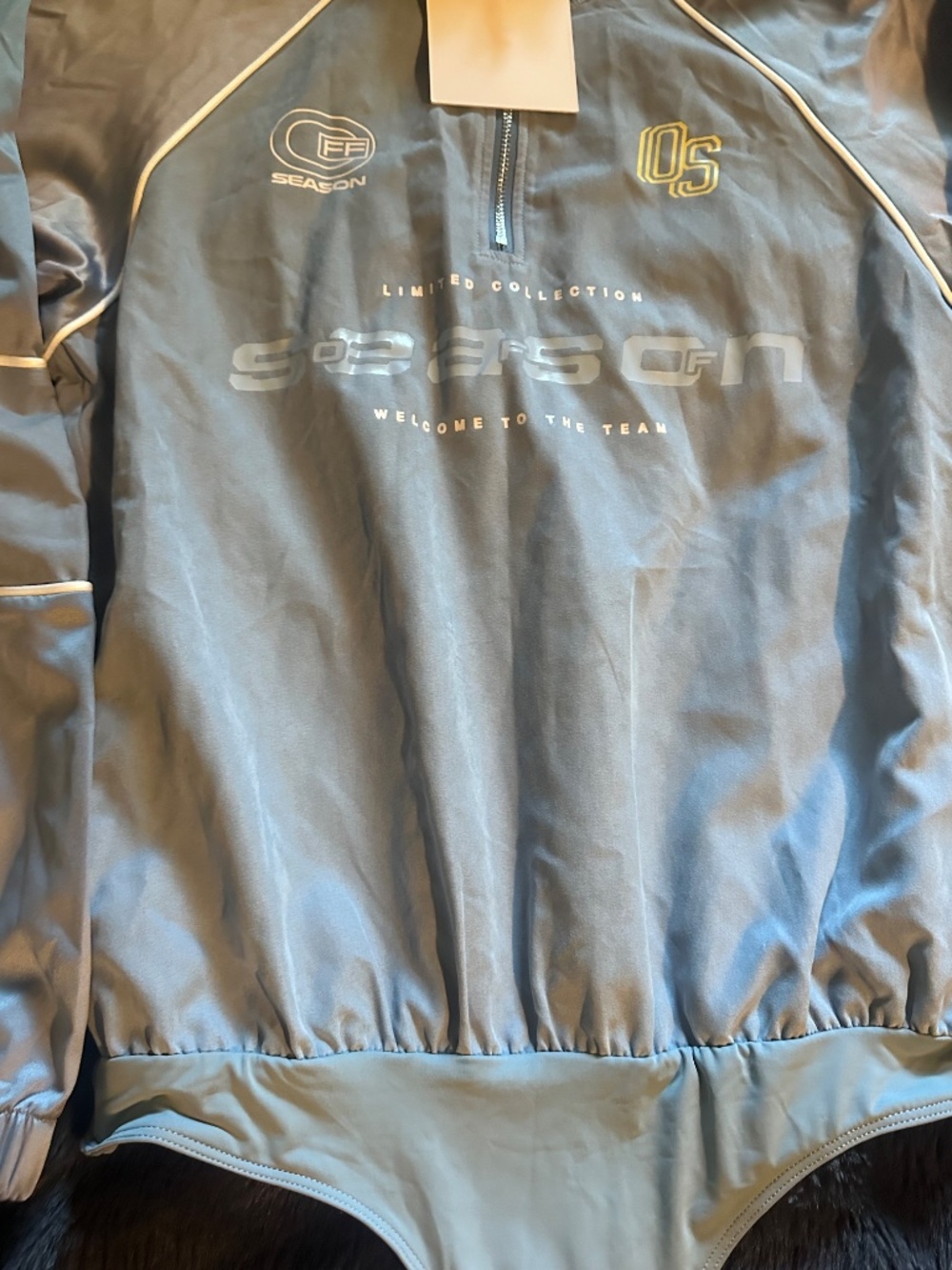 NWT Women's Blue Quarter-Zip Windbreaker Bodysuit - Picture 4 of 4